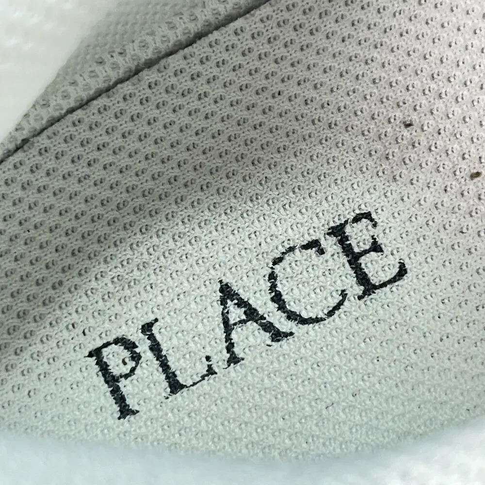 The Children's Place Uniform White Faux Leather Low Top Sneakers Youth Size 3